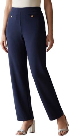 Jessica London Stretch Knit Crepe Sailor Trouser in Navy at Nordstrom, Size Medium