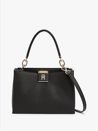Tommy Hilfiger TH Monogram Pebble Grain Satchel
