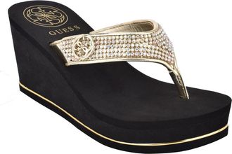 Guess Sarraly Eva Platform Flip Flop in Gold at Nordstrom Rack, Size 11