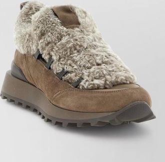 Brunello Cucinelli shearling lined suede sneakers