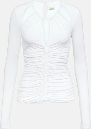 Isabel Marant Levona cutout ruched jersey top