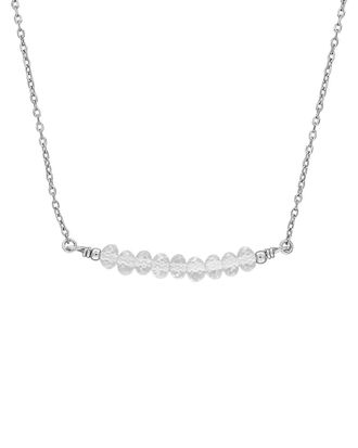 Rina Limor Silver 0.66 Ct. Tw. White Topaz Bead Bar Necklace
