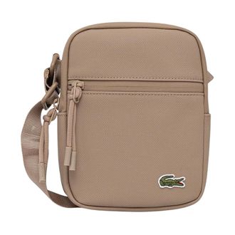 Lacoste Kleine Lcst Slimline Schoudertas - Heren - Tassen - Beige - Maat: ONE Size Piqu&eacute;