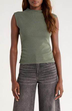 Marine Layer Lexi Sleeveless Mock Neck Top in Beetle at Nordstrom, Size X-Small