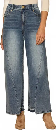 Democracy Ab Solution Skyrise Wide Leg Jeans In Blue