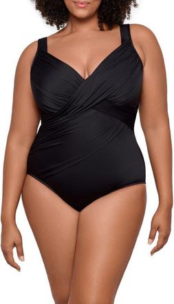 Miraclesuit Solid Revele One-Piece Swimsuit in Black at Nordstrom, Size 22W