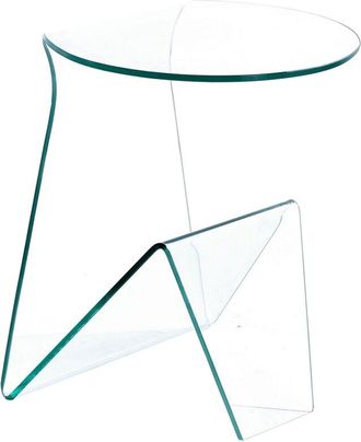 Oresteluchetta Tavolino da salotto di design comodino moderno in vetro curvato Light