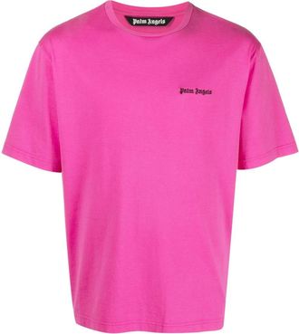Palm Angels logo-print cotton T-shirt - men - Cotton - S - Pink