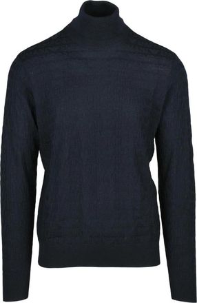Emporio Armani Dolcevita - Heren - Coltruien - Blauw - S - Wol - Truien & Vesten