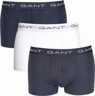 GANT Mens GANT 3-Pack Shield Boxer Trunks, Evening Blue - Navy - Size: 32/34/35