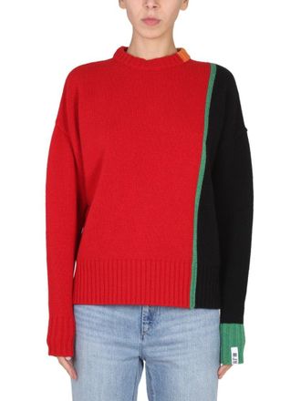 RIGHT FOR Color-Block Multicolor Mesh Knit Sweater
