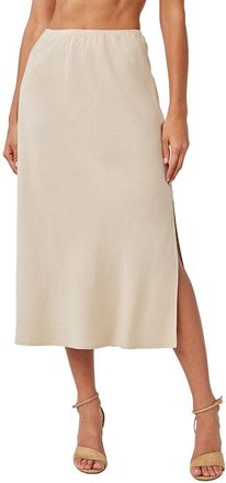 Bella Dahl Side Slit Linen-Blend Bias Skirt
