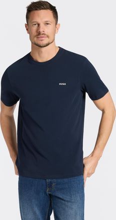 HUGO BOSS T-Shirt HUGO Dero, Herren, Gr. XXL, dunkelblau405, Single Jersey, Obermaterial: 100% Baumwolle, unifarben, regular fit normal, Rundhals, abgesteppte K