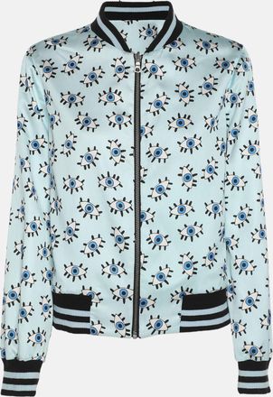 Alice & Olivia Alice + Olivia Multicolor Printed Nylon Lonnie Reversible Bomber Jacket