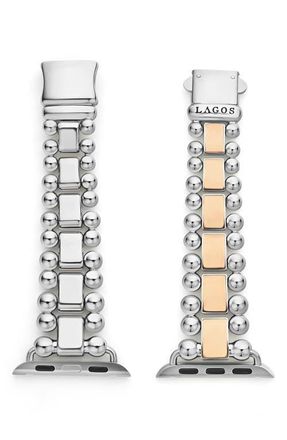 Lagos Smart Caviar Apple Watch Watchband in Rose Gold at Nordstrom