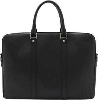 Louis Vuitton Pre-owned Handbags, male, Black, Size: ONE SIZE Pre-owned Porte Documents Voyage Taiga Business Bag