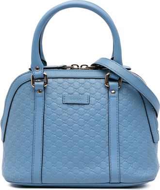 Gucci Pre-owned Womens Micro Guccissima Dome Tote - Light Blue Leather - One Size