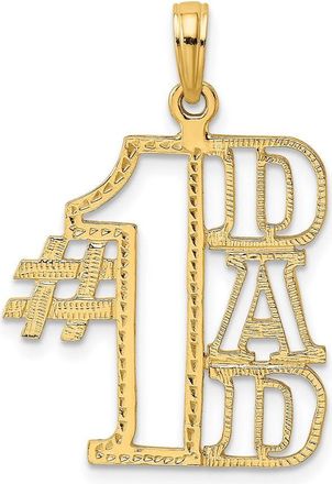 Diamond2Deal 14k Yellow Gold 1 DAD Cut-out Charm Pendant