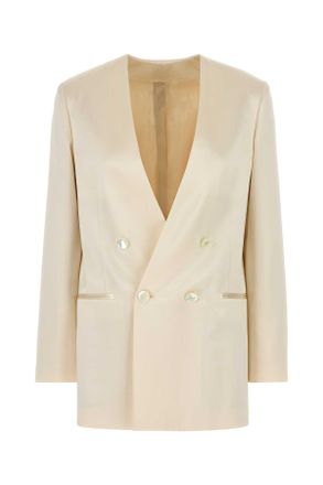 Alberta Ferretti Alberta Ferretti Ivory Satin Blazer