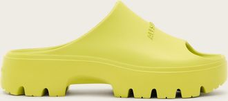 AllSaints Womens Polyurethane Eclipse Flatform Logo Sliders, Size: UK 4/ US 7/ EU 37