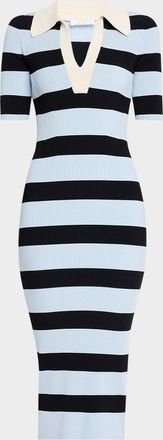 A.L.C. Darcy Stripe Bodycon Midi Dress