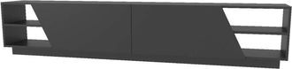 Dmora Mobile porta tv Nyx, Credenza da soggiorno, Armadio basso per tv, Base parete attrezzata, 240x37h47 cm, Antracite, con imballo rinforzato, con