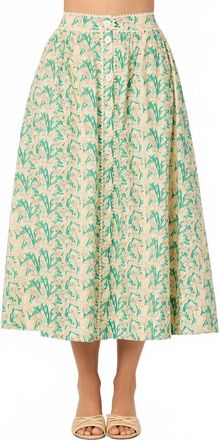 Astr Womens Keesha Skirt In Green Pink Multi