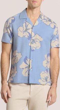 Ted Baker Floral Short Sleeve Button-Up Shirt in Blue at Nordstrom Rack, Size 6(Xxl)