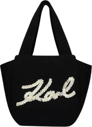 Karl Lagerfeld Tassen, Dames, Zwart, ONE Size, Karacke Handtas