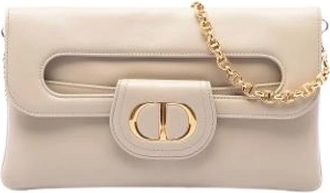 Dior Pre-owned Dior Double - Dames - Vintage Clutch - Beige - ONE Size - Leer - Vintage