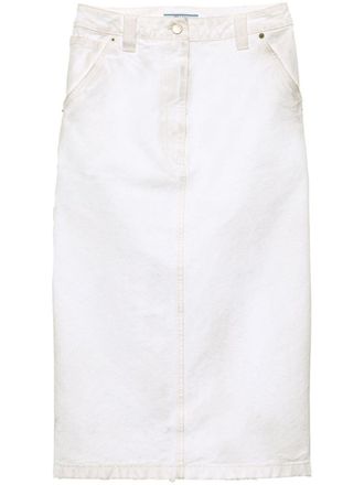 Prada Old Canvas kokerrok - Wit