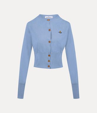Vivienne Westwood Bea Cropped Cardigan Mako Cotton French-blue XS Women
