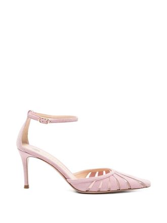 Roberto Festa Milano Silk and Nylon Square Toe Heels