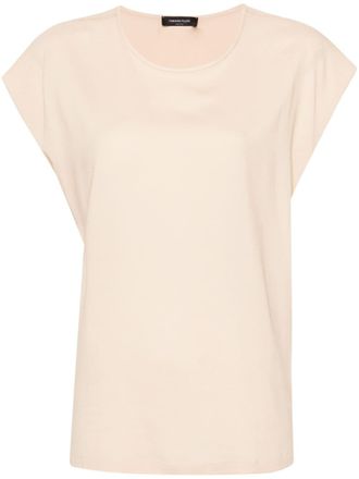 Fabiana Filippi bead-embellished crepe T-shirt - Pink