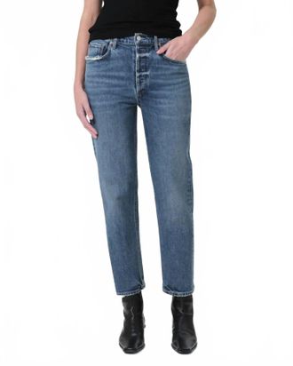 A Gold E Riley High Rise Straight Crop Jean In Moor