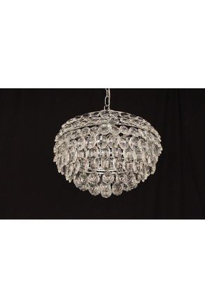 Netlighting Adaliz 4 Light Chrome Ceiling Crystal Pendant in Grey