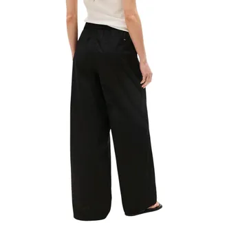 Tommy Hilfiger Organic Cotton Wide-Leg Trousers - Black