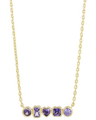 Savvy Cie Jewels 14K Plated Cz Bar Necklace