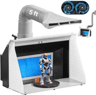 OEM Cabina De Pintura Con Aer&oacute;grafo, Con Ventilador Doble, 545 X 475 X 370 Mm, Con 3 Luces Led Y Manguera De Extensi&oacute;n, Para Pintar Modelos Y Arte, 9,2 M&sup3;