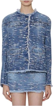 John Richmond Rwp 24211Gb Denim Jacket - Dames - Spijkerjassen - Blauw - S - Denim - Jassen