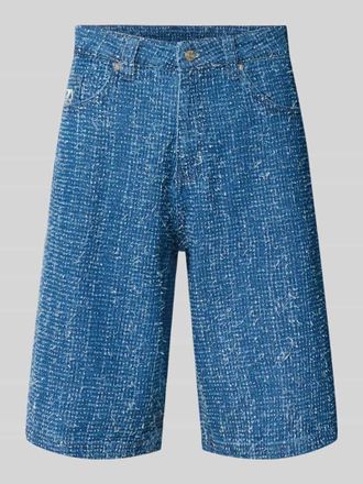 Karl Kani Jeansshorts mit Strukturmuster und Eingrifftaschen in Jeansblau, Gr&ouml;&szlig;e 28