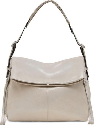 Aim&eacute;e Bali Double Entry Leather Hobo in Metallic Sand at Nordstrom
