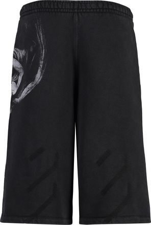 Off-white Mens Printed Oversize Sweatshorts Black Cotton Short