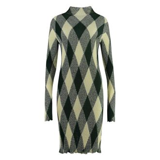Burberry Kleedjes, Dames, Veelkleurig, S, Katoen, Argyle All-over Motif Jurk