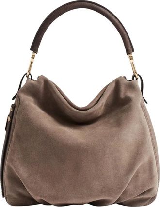 Borbonese Tassen, Dames, Bruin, ONE Size, Leer, Borsa Hobo S