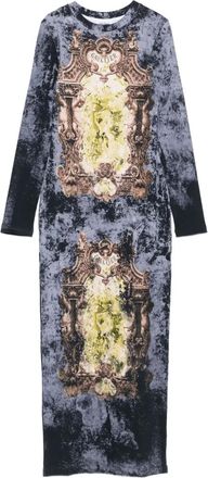 Jean Paul Gaultier Abito lungo con stampa Médaillon - Blu