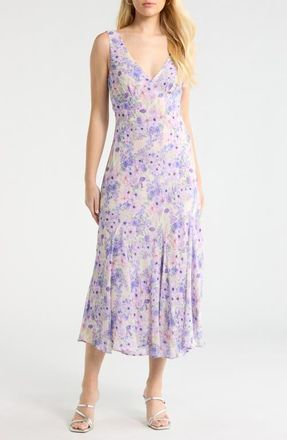 ASTR the Label Symone V-Neck Maxi Sundress in Purple Floral at Nordstrom, Size X-Small
