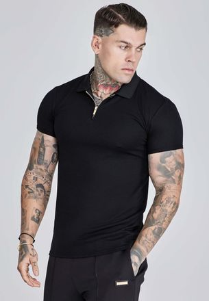 Siksilk Poloshirt SIKSILK Siksilk Polo Smart Polo, Herren, Gr. XS, schwarz, Obermaterial: 68% Modal CMD. 32% Polyester PES., Shirts Poloshirt