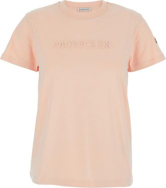 Moncler Pink Logo Crew Neck T-Shirt