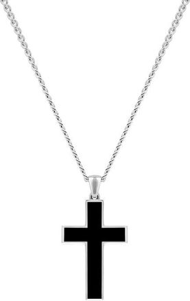Vincero Mens Stone Cross Pendant Necklace in Sterling Silver at Nordstrom